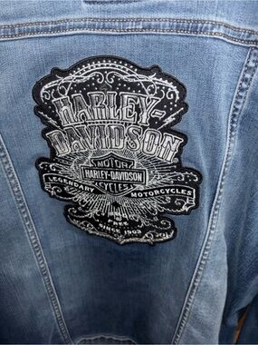 Harley Davison / Sonoma Two-Tone Blue Denim Jacket with Button Front